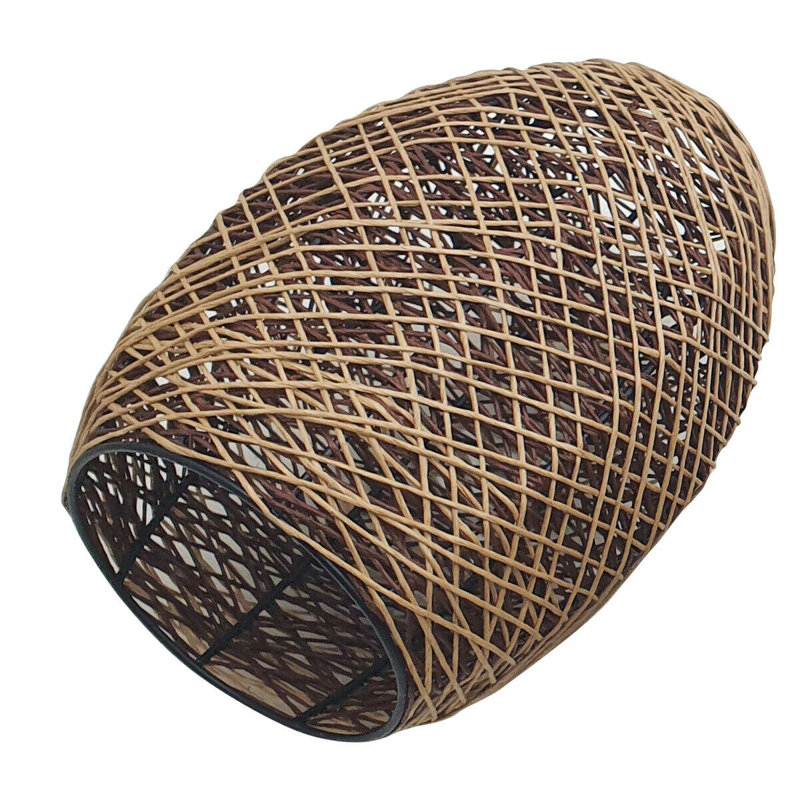 22.5cm H Oval Lamp Shade ( Uno ) in Brown