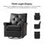 Chaise berçante pivotante en cuir véritable de 31 po avec dossier capitonné et garniture cloutée Stratton-8065962