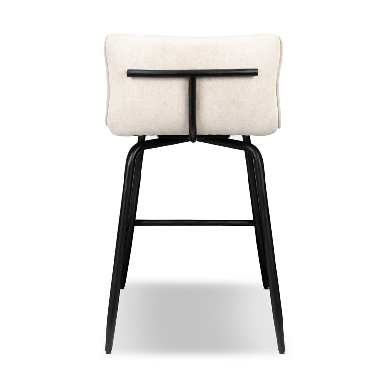 Ridley Swivel Upholstered Bar Stool, Crypton Nomad Snow, Counter