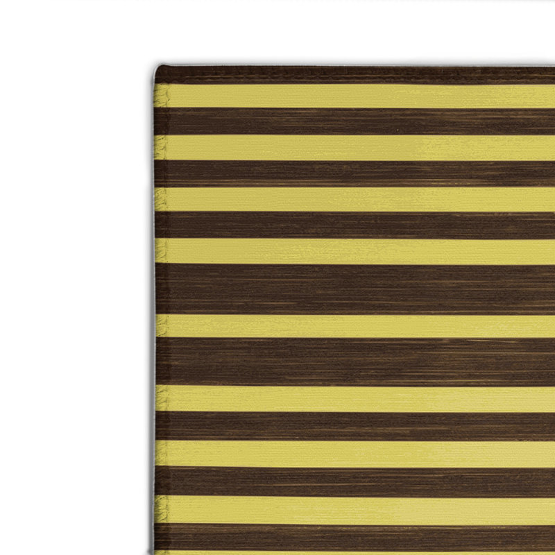Tapis intérieur / extérieur brun HorizontalStripes, Rectangulaire 2 pi x 3 pi