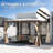 Lean To Gazebo, Hardtop Wall Mounted Gazebo With Sloping Galvanized Steel Roof, Aluminum Frame, Drainage System, Curtains And Netting, For Patio, Deck, Garden, Backyard-115674145