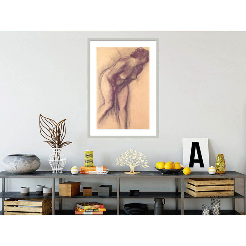 «Femme debout nu» par Edgar Degas, impression giclée encadrée, H 41,5 po x l 29,53 po