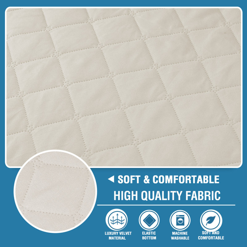 Housse de canapé imperméable et lavable avec sangles élastiques, housse de protection pour canapé pour animaux et enfants (chaise, lait de coco)