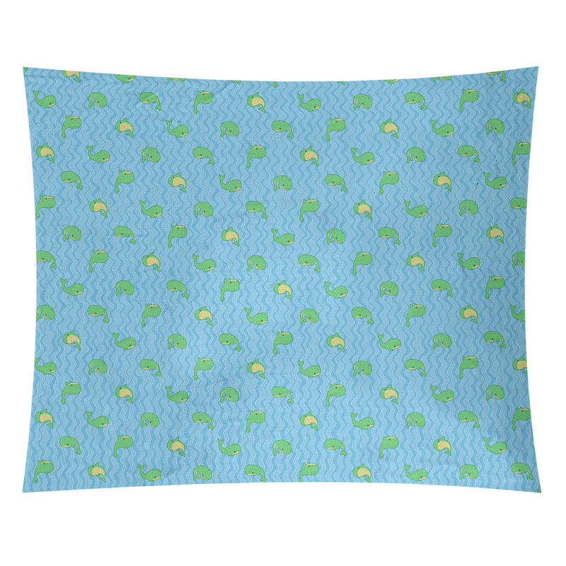 Tapisserie katelyn elizabeth baleines Kitterman, H 51,5 po x l 60,5 po, Bleu / vert, Intérieur / extérieur