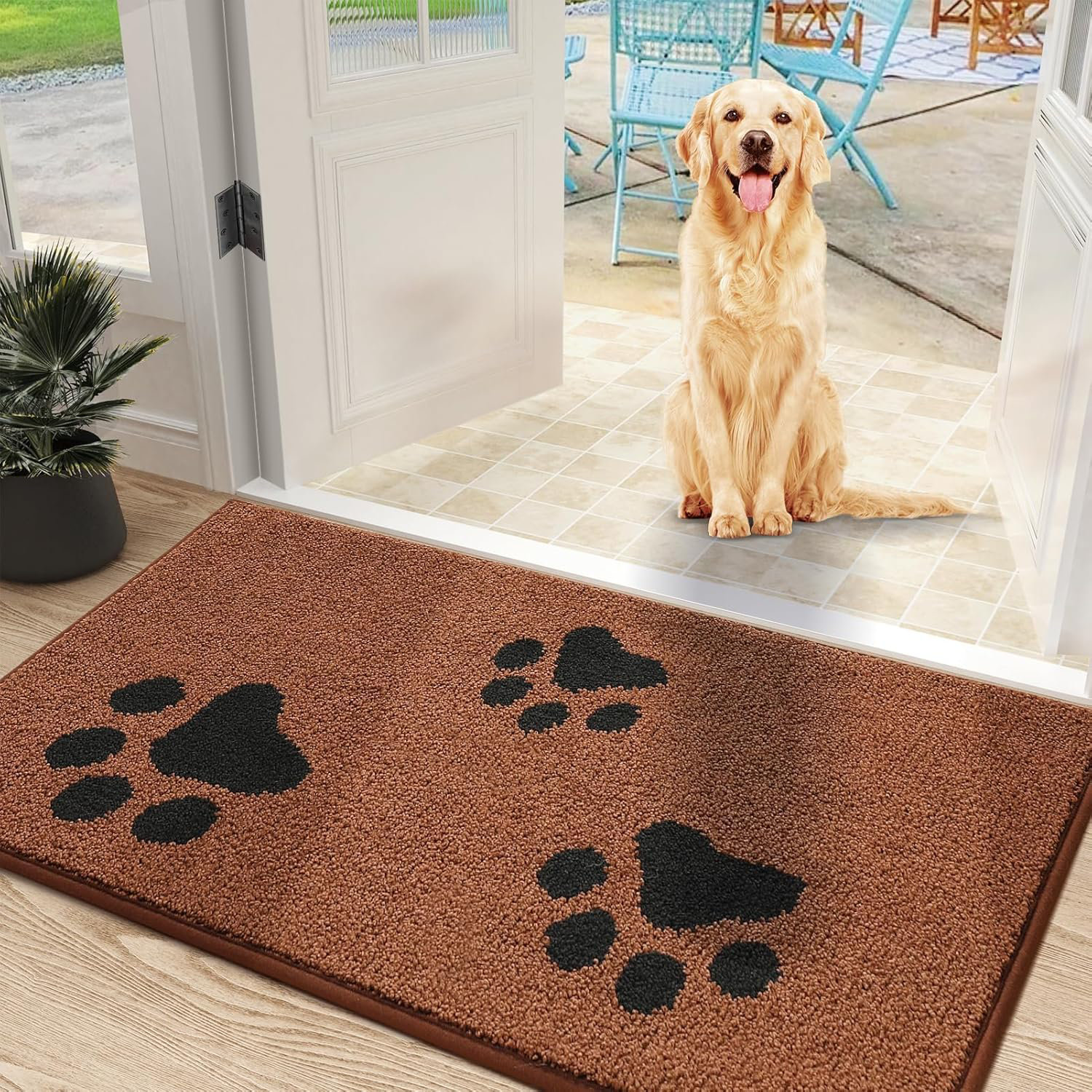 Winston Porter Front Door Mat, Dirt Trapper Doormat for Muddy Paws