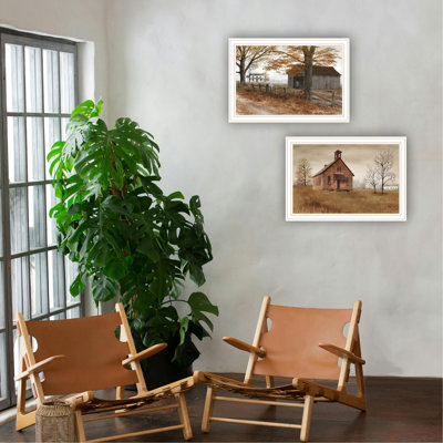 Ajoutez un attrait visuel à votre salon et chambre à coucher avec art mural décoratif 4U, 2, impression encadrée Old Country Road, blanc, multicolore, décoration de 5 lb, 20 x 1 x 14 po, bois et papier