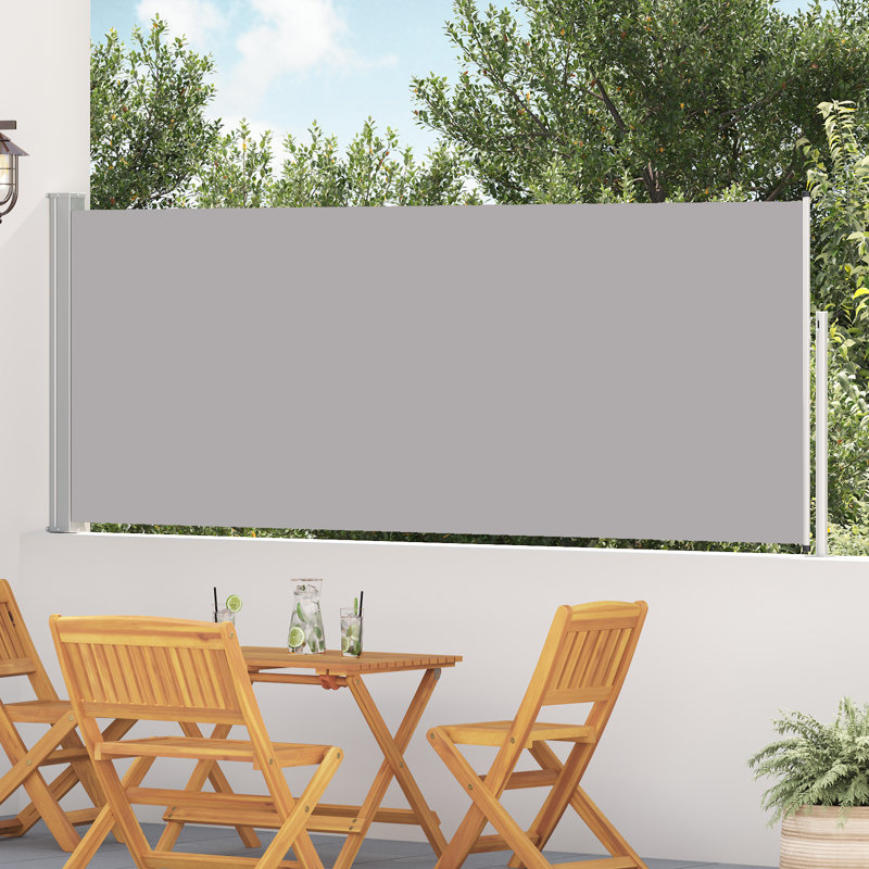 Polyester Cover Patio Retractable Awning, 47.22" H x 196.9" W
