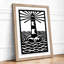 Lighthouse Beacon Graphic - Framed Print-965962632-965962636