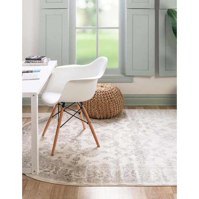 Tapis ivoire Hillyer, Ovale 4 pi 1 po x 6 pi 1 po