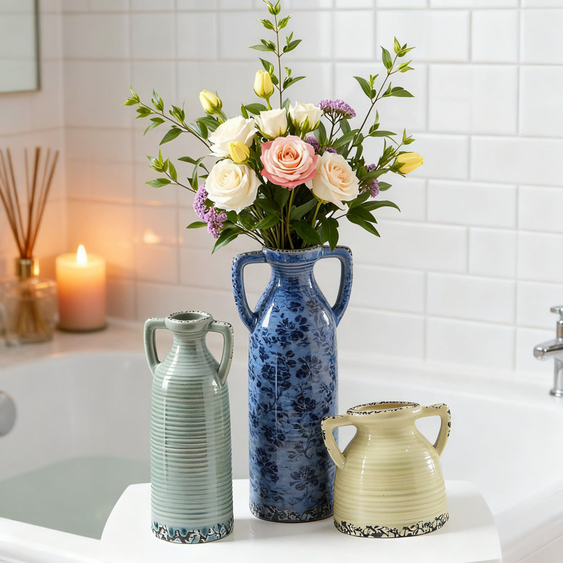 Ensemble de 3 vases en céramique Farmhouse