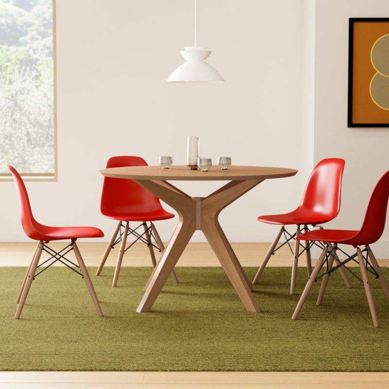 Jordan 5-Piece Pedestal Dining Set , Black, Natural, Natural