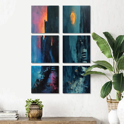 Fortress of Dragon - Fortress of Dragon - ensemble d'art mural sur toile noir et rose