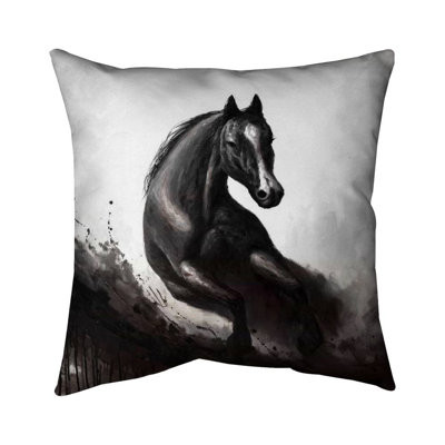 horse in motion - 16"x16" Throw pillow cover - Poly twill - Print on demand