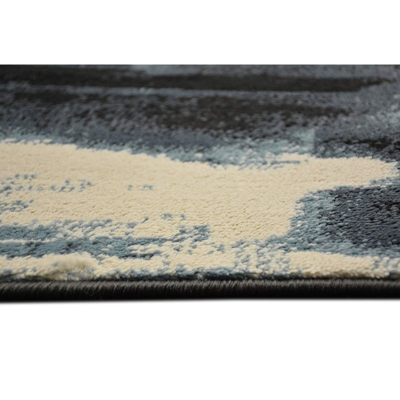 Tapis abstrait à larges rayures 7 pi x 10 pi
