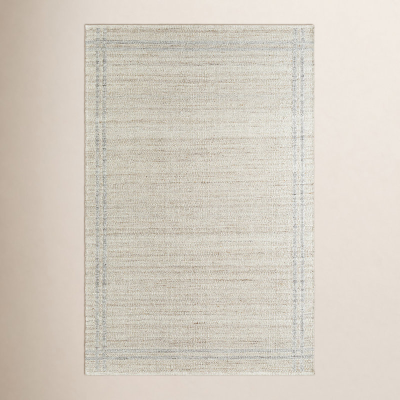 Lavande Wool Area Rug in Ivory, Rectangle 8'10" x 12'