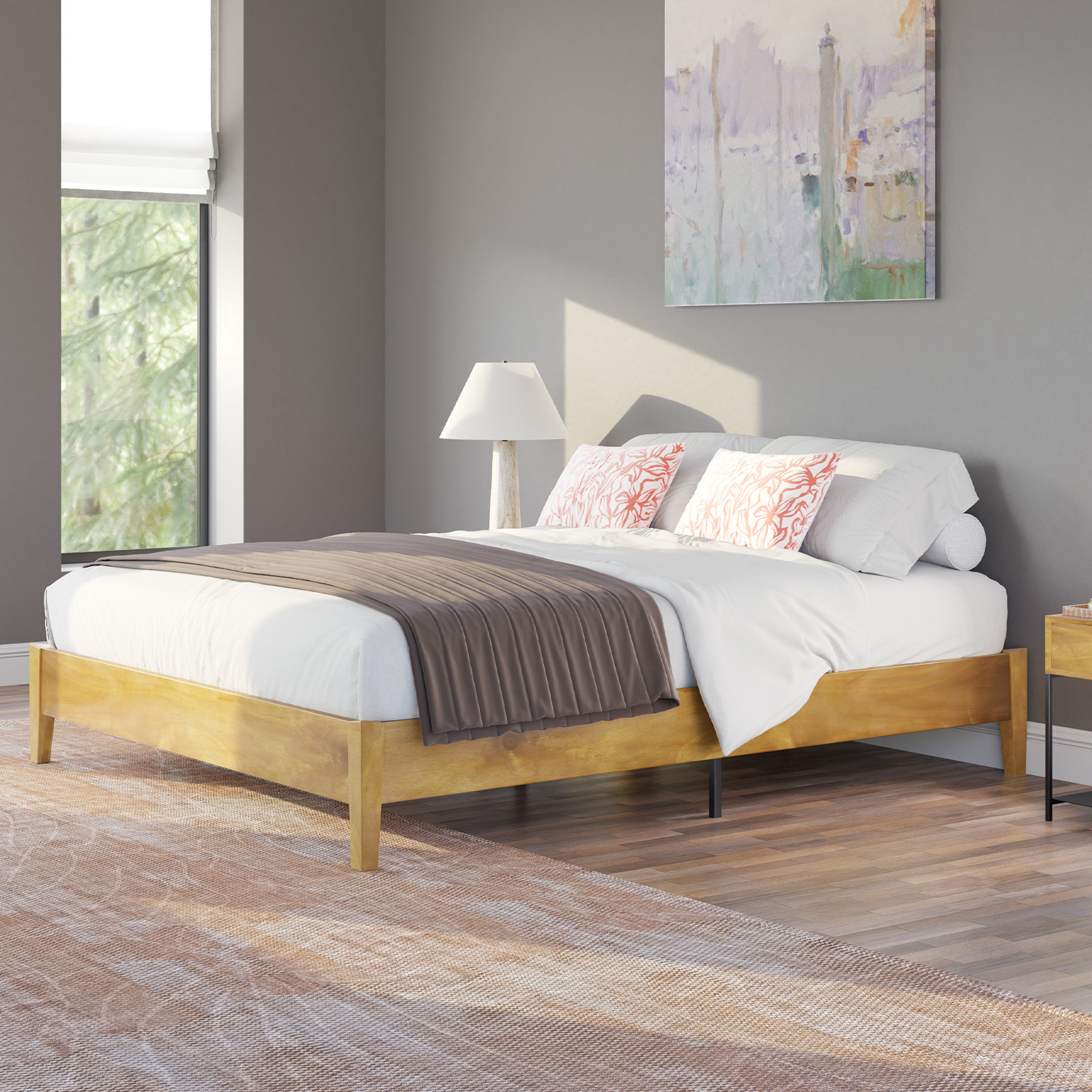 The Twillery Co. Rael Solid Wood Bed Frame with No Headboard & Reviews ...