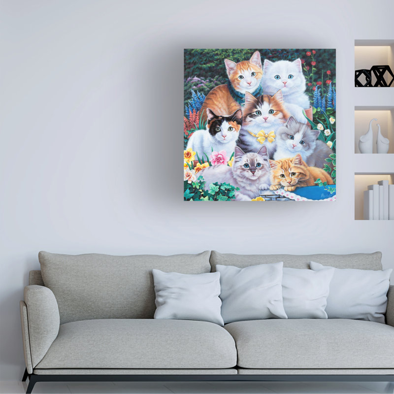 Jenny Newland «Kitten Collage», art sur toile, H 14 po x l 14 po x P 2 po