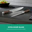 Royalford 5 Piece Kitchen Knife Wood Coating Handle with Wooden Knife Holder