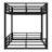 Metal Queen over Queen Bunk Bed for Teens and Adults,Space-Saving/Noise Reduced/No Box Spring Needed,Black-1236293585