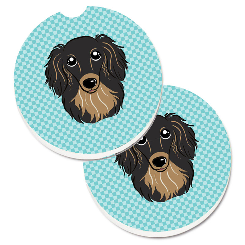 Sous-verre Retriever, Bleu, Teckel à poils longs noir