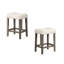 Table de salle à manger carrée en chêne 36 po et 4 tabourets à hauteur de comptoir 36 po, 5 pièces transitionnel, bois d'ingénierie, simple à assembler et confortable pour les adultes, assemblage