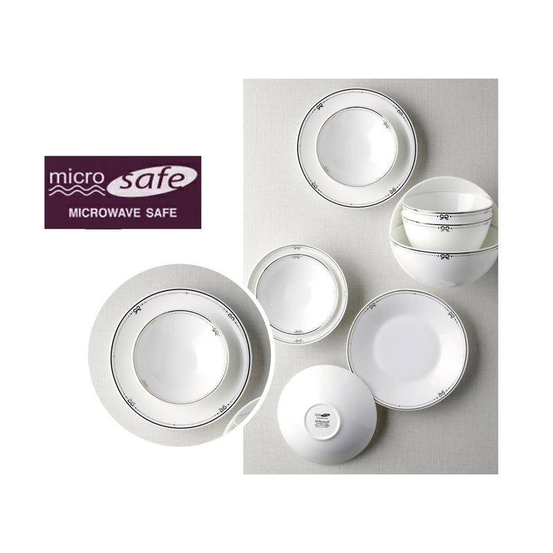 Service de table en porcelaine tendre 22 pièces Little Ribbon, service pour 4