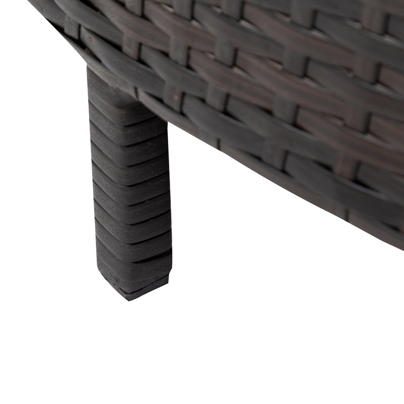 Ensemble de canapé de patio robuste en rotin PE résistant aux intempéries avec coussins épais et configurations polyvalentes