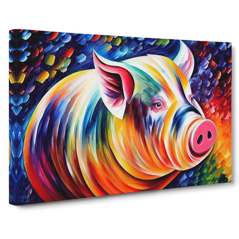 Pig Painting Vol.3 Abstract - Wrapped Canvas, 50cm H x 76cm W x 3cm D