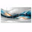 Tourbillon abstrait dans des tons de bleu et d'orange I - ensemble d'art mural de peinture abstraite-346352969