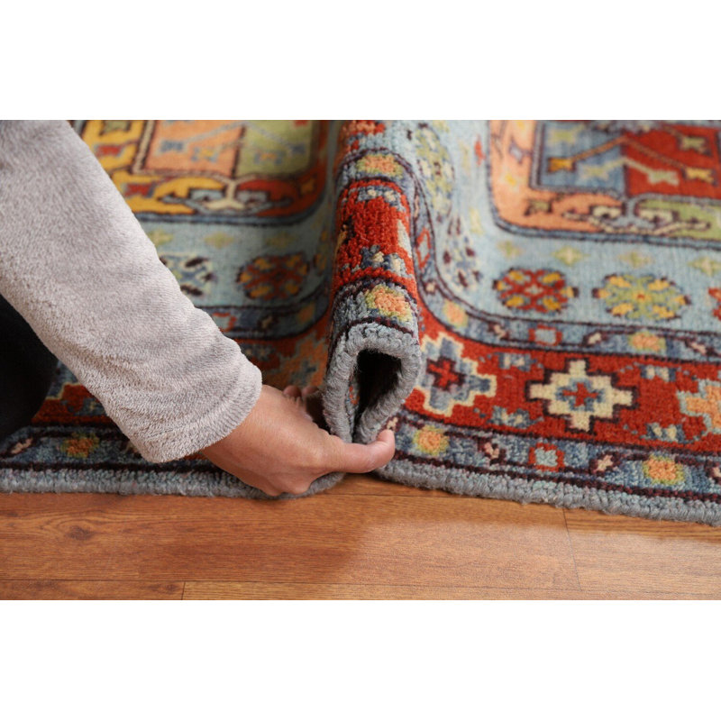 Tapis géométrique bleu Khotan 8 x 10