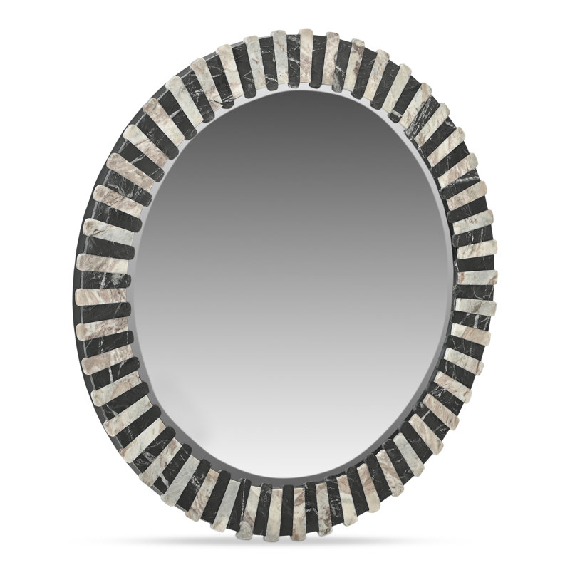Miroir Isolde noir et marbre beige