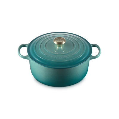 Le Creuset Signature Cast Iron Round Dutch Oven, 7.25 Qt. - Blue Riviera