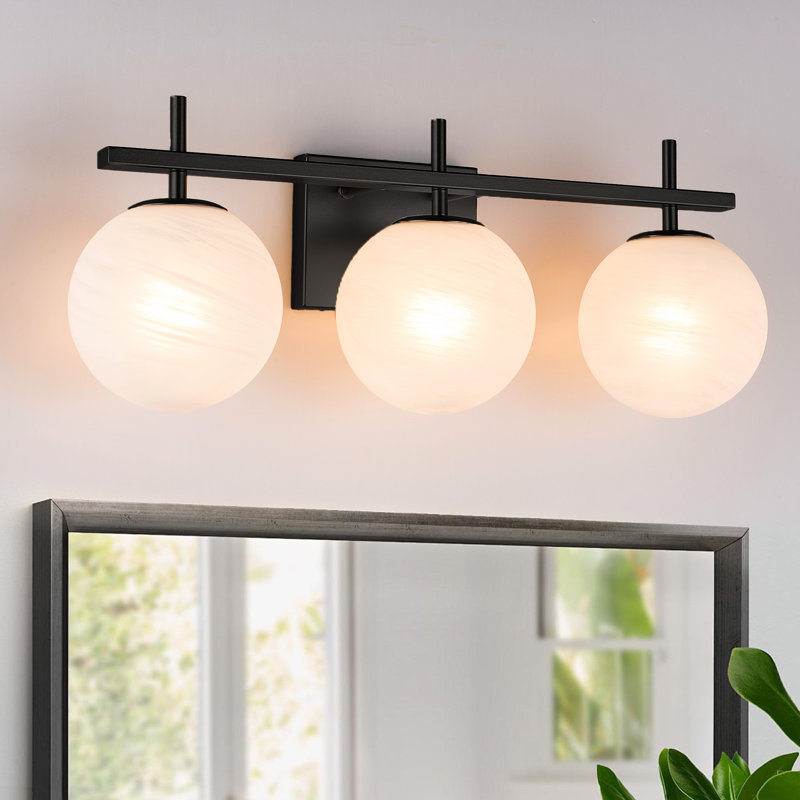 Éclairage pour meuble-lavabo à intensité variable Lio, 3, Noir mat