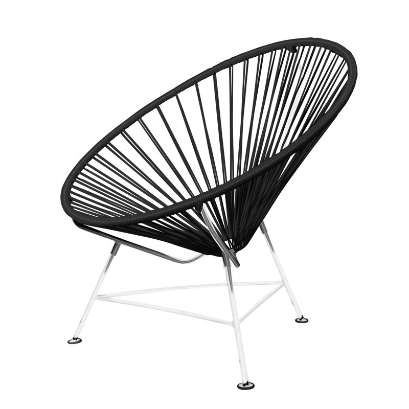 Innit Indoor Handmade Lounge Chair, Black/Chrome