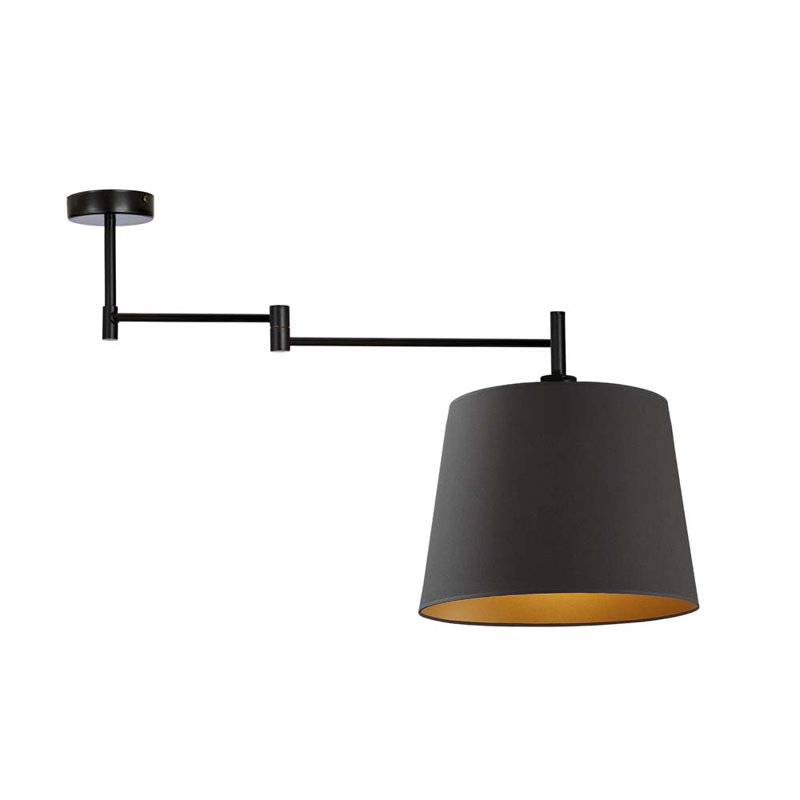 Warlo Fabric Semi Flush Mount, Black, Black