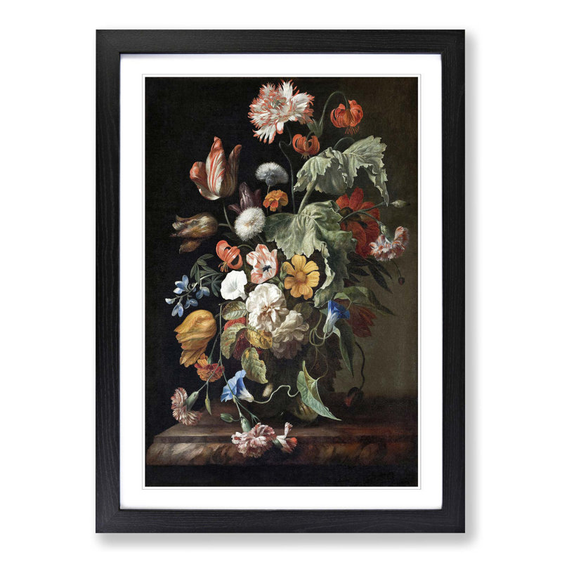 Rachel Ruysch - Single Picture Frame Painting, Black