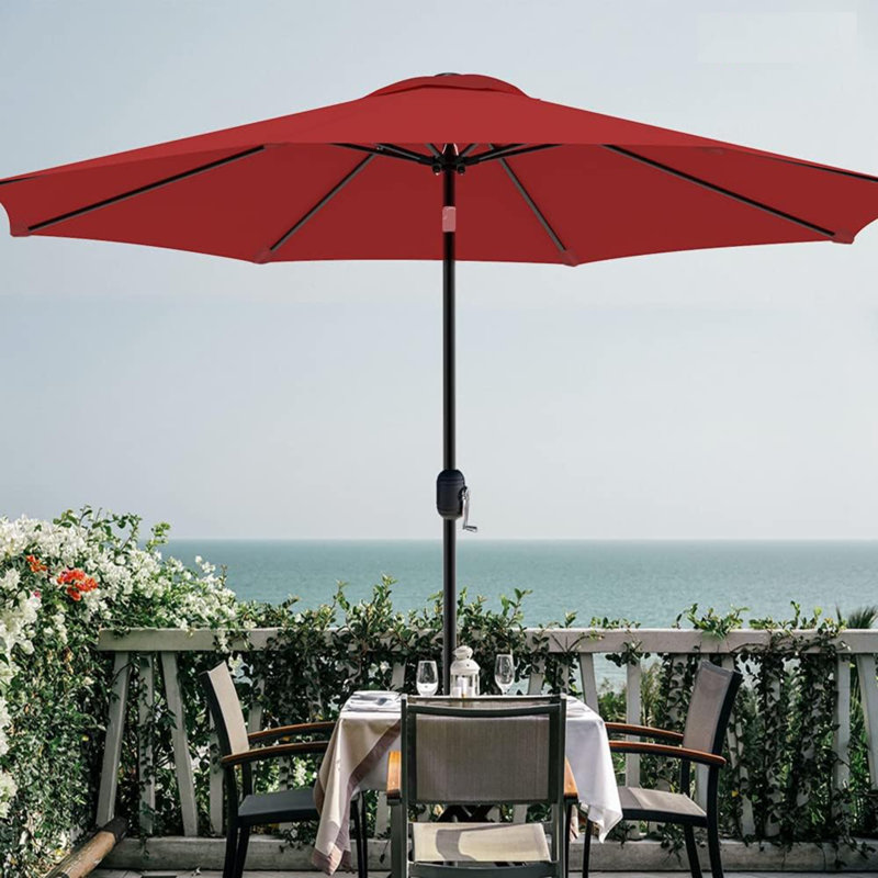 Alexine 270cm Tilt Market Parasol, Red