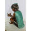 Nifao bronze, fille tenant un oiseau - sculpture en fonte de cire perdue fabriquée à la main avec finition patinée naturelle - œuvre d'art réconfortante pour la maison, le jardin, la bibliothèque, 19 po x 10 po x 20 po
