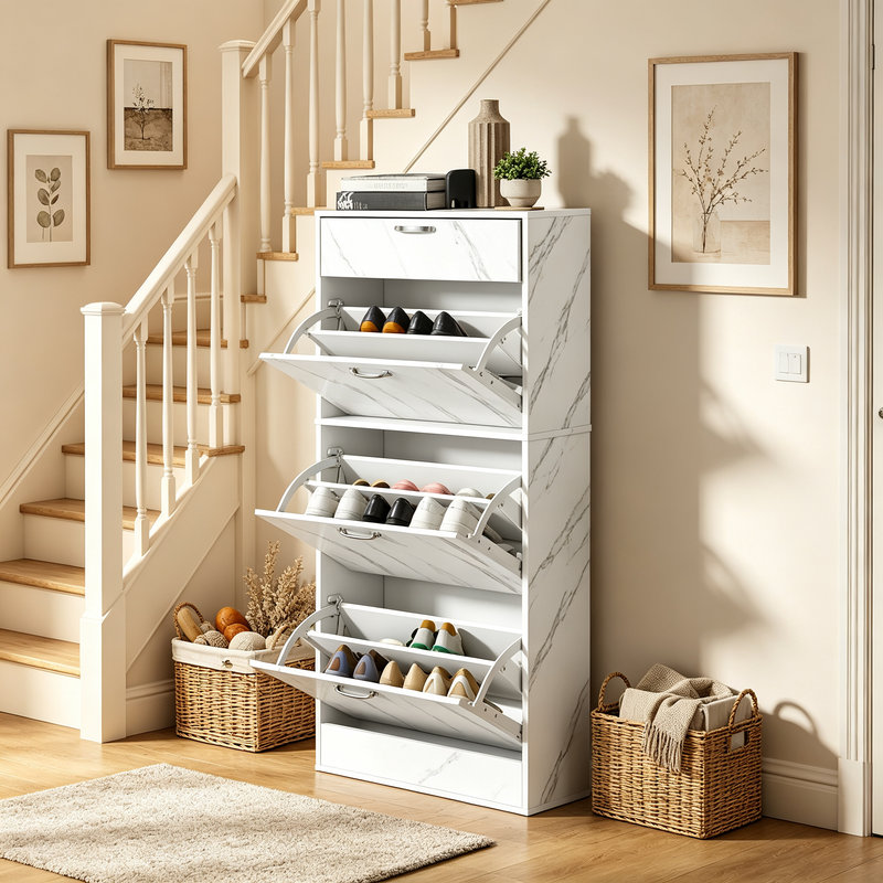 18 Pair Flip Down Shoe Storage
