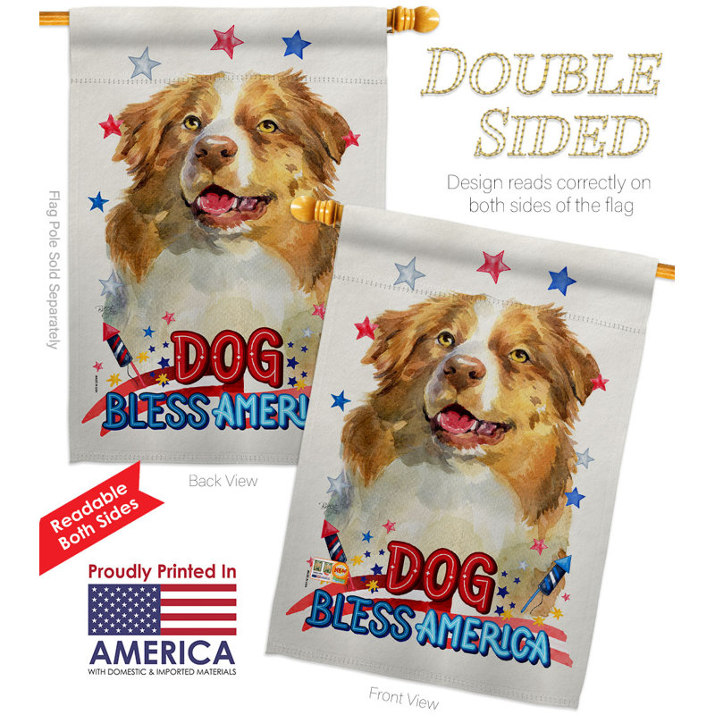 Drapeau de maison 40 po x 28 po Patriotic Shepherd