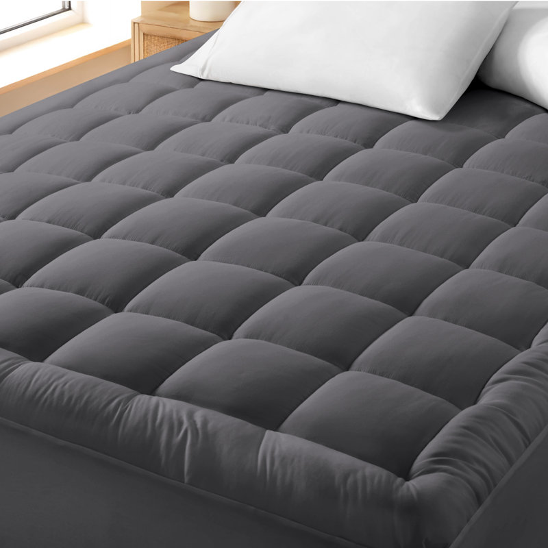 Cotton Top Mattress Pad, California King, Gray