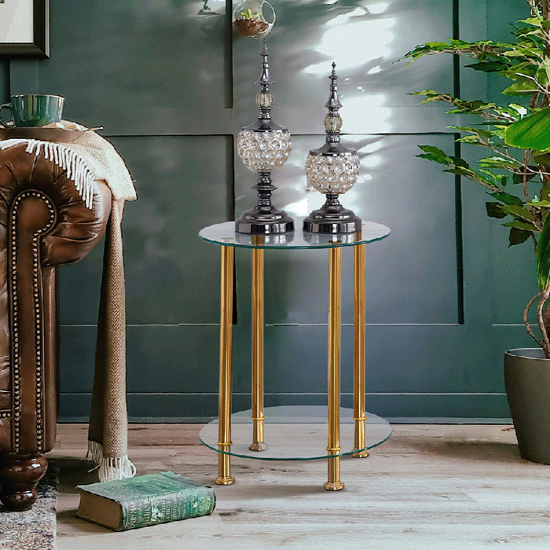 Strahil End Table, Gold