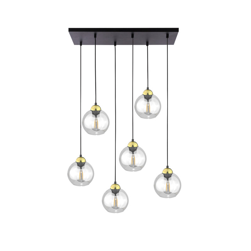 Betts 6 - Light Kitchen Island Pendant, Black/Gold