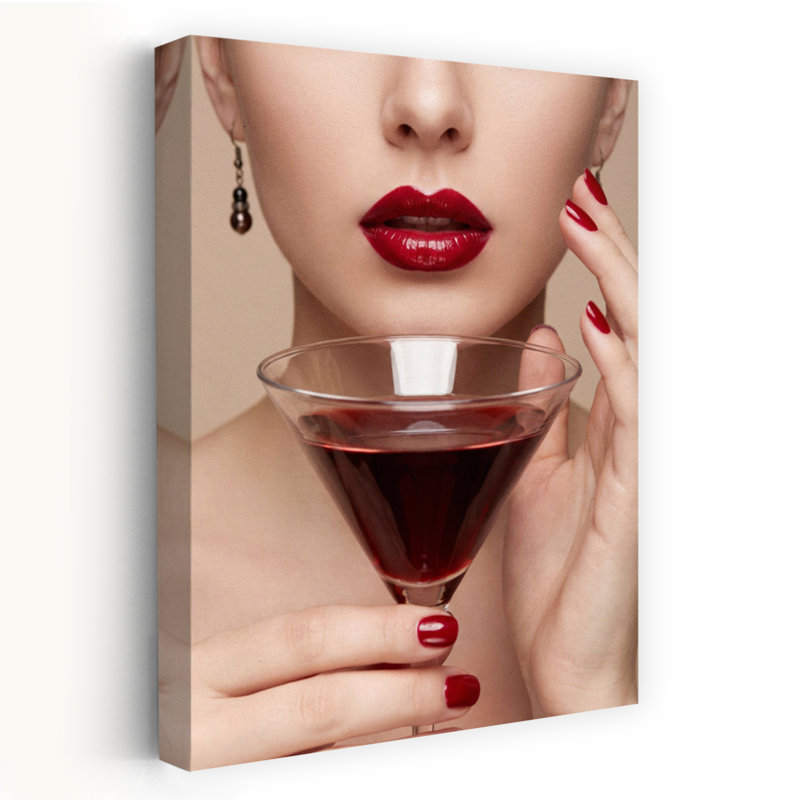 Red Lips Martini by Andreas Magnusson - Wrapped Canvas Print, 91.44 cm H x 60.96 cm W
