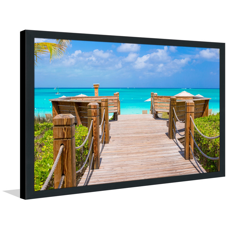 « tropical paradise », reproduction de photo encadrée, H 27,5 po x l 39,5 po x P 0,75 po