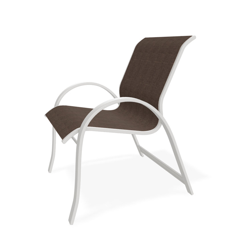 Fauteuil de salle à manger empilable Hiraku, Moka Sunbrella®, Neige