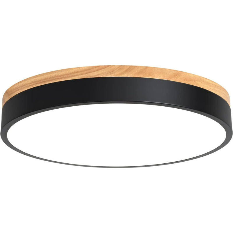 Modern Wood Ceiling Light,Round LED Flush Mount Ceiling Light,Minimalist Ceiling Lamp Ceiling Lighting Fixtures For Kitchen Bedroom Laundry Room Living Room Entryway Hallway&11.81 In