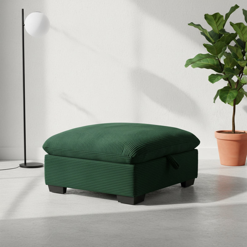 Repose-pieds en velours côtelé vert avec repose-pieds pour canapé (2, 3, 4 places) | Idée de cadeau, Vert