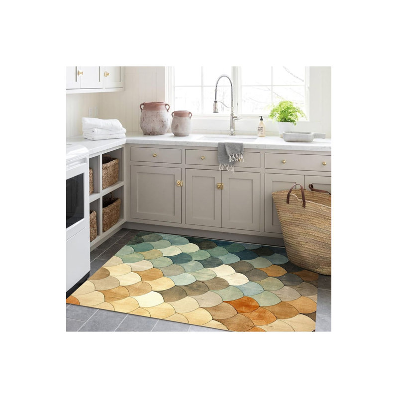 Tapis décoratif multicolore lavable à la machine Sun