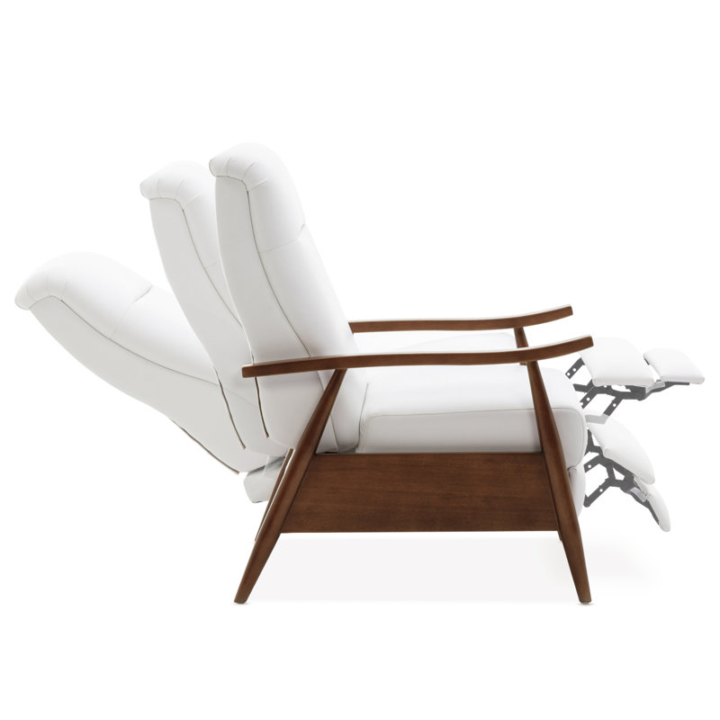 Fauteuil inclinable à accoudoirs en bois, Blanc